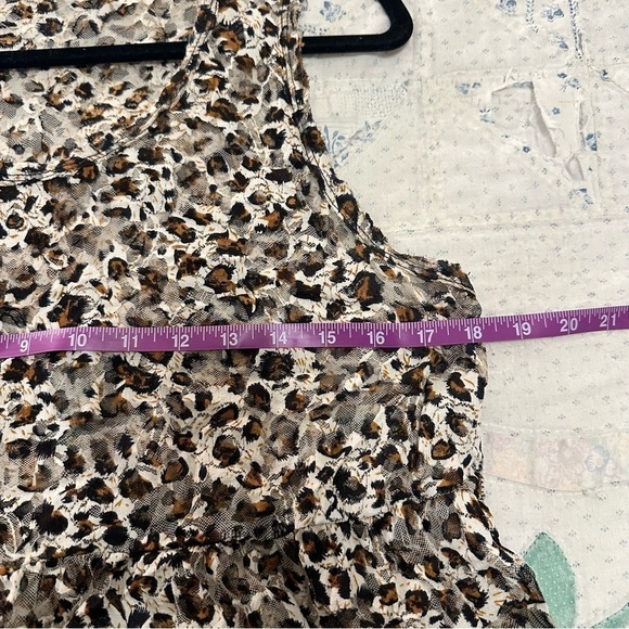 Animal print semi-sheer sleeveless tunic tank - super cute! Women's XL - Picture 4 of 5